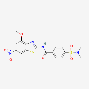 molecular formula C17H16N4O6S2 B3260436 4-(dimethylsulfamoyl)-N-(4-methoxy-6-nitro-1,3-benzothiazol-2-yl)benzamide CAS No. 330677-50-4