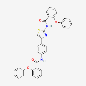 2-phenoxy-N-[4-[2-[(2-phenoxybenzoyl)amino]-1,3-thiazol-4-yl]phenyl]benzamide
