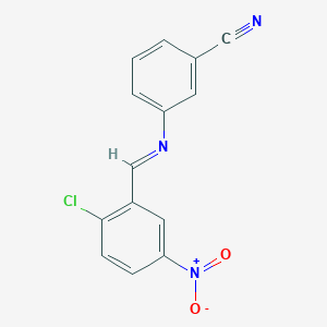 molecular formula C14H8ClN3O2 B326047 3-[(2-Chloro-5-nitrobenzylidene)amino]benzonitrile 