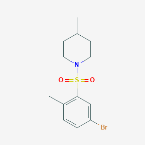 molecular formula C13H18BrNO2S B3260470 1-((5-Bromo-2-methylphenyl)sulfonyl)-4-methylpiperidine CAS No. 330830-29-0