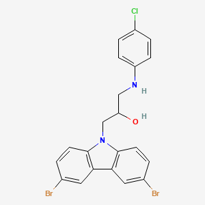 molecular formula C21H17Br2ClN2O B3260502 1-[(4-chlorophenyl)amino]-3-(3,6-dibromo-9H-carbazol-9-yl)propan-2-ol CAS No. 331416-70-7