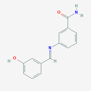 molecular formula C14H12N2O2 B326051 3-[(3-Hydroxybenzylidene)amino]benzamide 