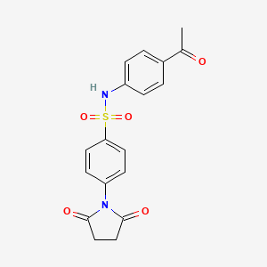 molecular formula C18H16N2O5S B3260511 N-(4-acetylphenyl)-4-(2,5-dioxopyrrolidin-1-yl)benzenesulfonamide CAS No. 331432-29-2
