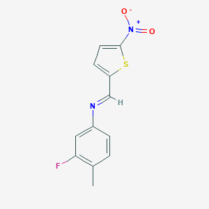 molecular formula C12H9FN2O2S B326055 3-fluoro-4-methyl-N-[(5-nitro-2-thienyl)methylene]aniline 