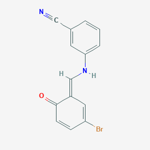 molecular formula C14H9BrN2O B326056 3-[[(E)-(3-bromo-6-oxocyclohexa-2,4-dien-1-ylidene)methyl]amino]benzonitrile 