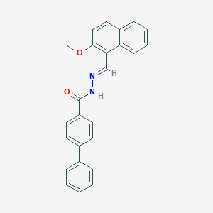 molecular formula C25H20N2O2 B326058 N'-[(2-methoxy-1-naphthyl)methylene]-4-biphenylcarbohydrazide 