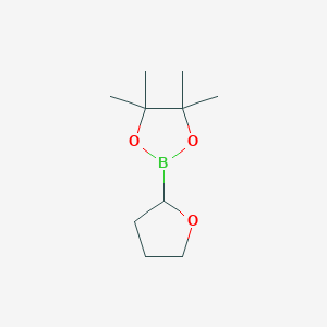 molecular formula C10H19BO3 B3260580 4,4,5,5-Tetramethyl-2-(oxolan-2-yl)-1,3,2-dioxaborolane CAS No. 331958-88-4