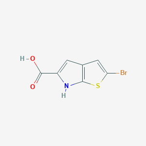 molecular formula C7H4BrNO2S B3260613 2-溴-6H-噻吩并[2,3-b]吡咯-5-甲酸 CAS No. 332098-83-6