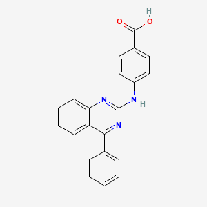 molecular formula C21H15N3O2 B3260617 4-[(4-Phenylquinazolin-2-yl)amino]benzoic acid CAS No. 332102-09-7