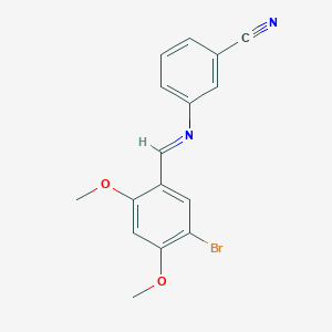 molecular formula C16H13BrN2O2 B326065 3-[(5-Bromo-2,4-dimethoxybenzylidene)amino]benzonitrile CAS No. 5316-21-2