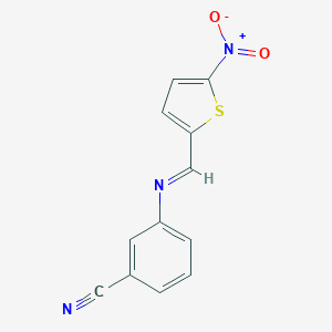 molecular formula C12H7N3O2S B326067 Benzonitrile, 3-(5-nitro-2-thenylidenamino)- 