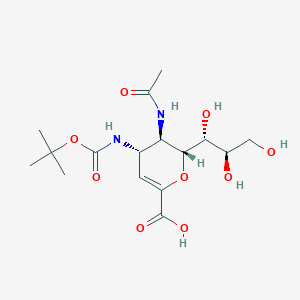 molecular formula C16H26N2O9 B032607 (2R,3R,4S)-3-乙酰氨基-4-[(2-甲基丙-2-基)氧羰基氨基]-2-[(1R,2R)-1,2,3-三羟基丙基]-3,4-二氢-2H-吡喃-6-羧酸 CAS No. 166830-74-6