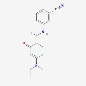 molecular formula C18H19N3O B326073 3-[[(E)-[4-(diethylamino)-6-oxocyclohexa-2,4-dien-1-ylidene]methyl]amino]benzonitrile 