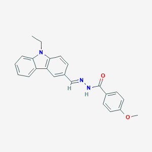 molecular formula C23H21N3O2 B326074 N'-[(9-ethyl-9H-carbazol-3-yl)methylene]-4-methoxybenzohydrazide 
