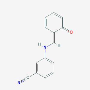 molecular formula C14H10N2O B326080 3-[[(E)-(6-oxocyclohexa-2,4-dien-1-ylidene)methyl]amino]benzonitrile 