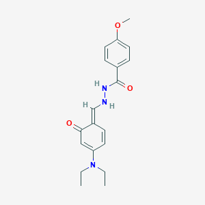 molecular formula C19H23N3O3 B326082 N'-[(E)-[4-(diethylamino)-6-oxocyclohexa-2,4-dien-1-ylidene]methyl]-4-methoxybenzohydrazide 