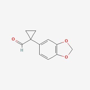 molecular formula C11H10O3 B3260839 1-Benzo[1,3]dioxol-5-yl-cyclopropanecarbaldehyde CAS No. 33522-15-5