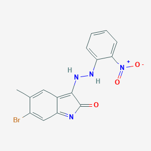 molecular formula C15H11BrN4O3 B326086 6-bromo-5-methyl-3-[2-(2-nitrophenyl)hydrazinyl]indol-2-one 