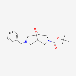 molecular formula C18H26N2O3 B3260880 Tert-butyl 7-benzyl-9-oxa-3,7-diazabicyclo[3.3.1]nonane-3-carboxylate CAS No. 335620-98-9