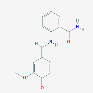 molecular formula C15H14N2O3 B326093 2-[[(E)-(3-methoxy-4-oxocyclohexa-2,5-dien-1-ylidene)methyl]amino]benzamide 