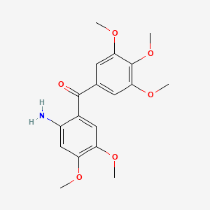 molecular formula C18H21NO6 B3260933 (2-氨基-4,5-二甲氧基苯基)(3,4,5-三甲氧基苯基)甲甲酮 CAS No. 33651-85-3