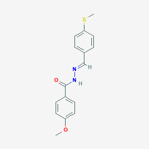 molecular formula C16H16N2O2S B326094 4-methoxy-N'-[4-(methylsulfanyl)benzylidene]benzohydrazide 