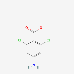 molecular formula C11H13Cl2NO2 B3260944 Benzoic acid, 4-amino-2,6-dichloro-, 1,1-dimethylethyl ester CAS No. 336818-35-0