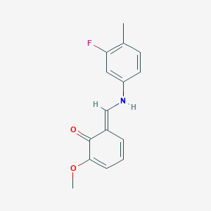 molecular formula C15H14FNO2 B326098 (6E)-6-[(3-fluoro-4-methylanilino)methylidene]-2-methoxycyclohexa-2,4-dien-1-one 