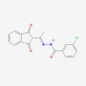 molecular formula C18H13ClN2O3 B326099 3-chloro-N'-[1-(1,3-dioxo-2,3-dihydro-1H-inden-2-yl)ethylidene]benzohydrazide 