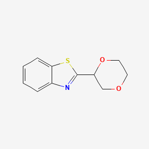 molecular formula C11H11NO2S B3260992 2-(1,4-Dioxan-2-yl)-1,3-benzothiazole CAS No. 33787-78-9