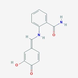 2-[[(E)-(3-hydroxy-4-oxocyclohexa-2,5-dien-1-ylidene)methyl]amino]benzamide