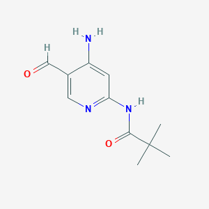 molecular formula C11H15N3O2 B3261058 N-(4-amino-5-formylpyridin-2-yl)pivalamide CAS No. 338452-89-4