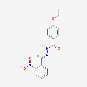 molecular formula C16H15N3O4 B326109 4-ethoxy-N'-{2-nitrobenzylidene}benzohydrazide 