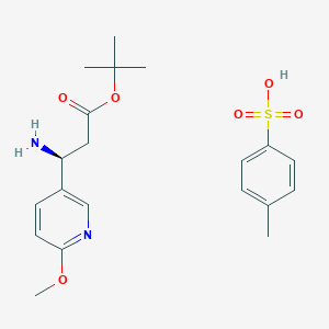 molecular formula C20H28N2O6S B3261156 Tert-butyl (3S)-3-amino-3-(6-methoxypyridin-3-yl)propanoate;4-methylbenzenesulfonic acid CAS No. 339555-43-0