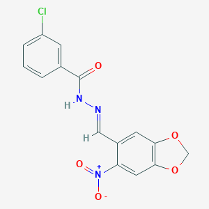 3-chloro-N'-({6-nitro-1,3-benzodioxol-5-yl}methylene)benzohydrazide
