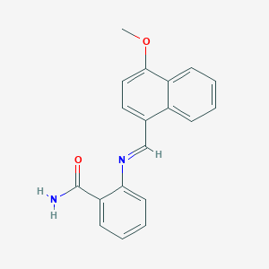 molecular formula C19H16N2O2 B326119 2-{[(4-Methoxy-1-naphthyl)methylene]amino}benzamide 