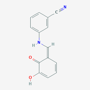 molecular formula C14H10N2O2 B326121 3-[[(Z)-(5-hydroxy-6-oxocyclohexa-2,4-dien-1-ylidene)methyl]amino]benzonitrile 