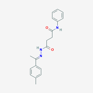 molecular formula C19H21N3O2 B326127 4-{2-[1-(4-methylphenyl)ethylidene]hydrazino}-4-oxo-N-phenylbutanamide 