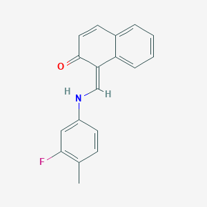molecular formula C18H14FNO B326128 (1Z)-1-[(3-fluoro-4-methylanilino)methylidene]naphthalen-2-one 