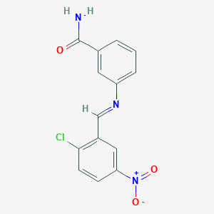 molecular formula C14H10ClN3O3 B326140 3-({2-Chloro-5-nitrobenzylidene}amino)benzamide 