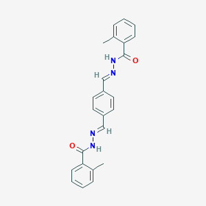 molecular formula C24H22N4O2 B326146 2-methyl-N'-{4-[2-(2-methylbenzoyl)carbohydrazonoyl]benzylidene}benzohydrazide 