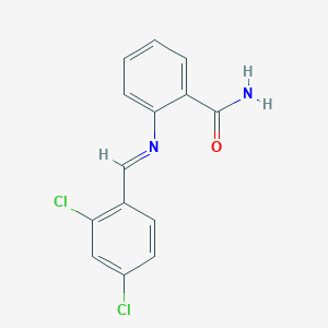 molecular formula C14H10Cl2N2O B326147 2-[(2,4-Dichlorobenzylidene)amino]benzamide 