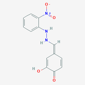 molecular formula C13H11N3O4 B326155 (4Z)-2-hydroxy-4-[[2-(2-nitrophenyl)hydrazinyl]methylidene]cyclohexa-2,5-dien-1-one 