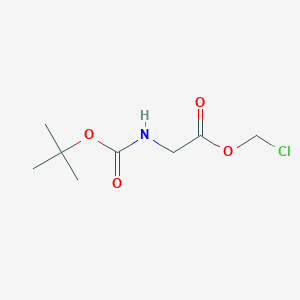 molecular formula C8H14ClNO4 B3261600 Chloromethyl 2-{[(tert-butoxy)carbonyl]amino}acetate CAS No. 34573-36-9