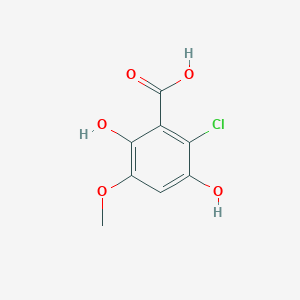 molecular formula C8H7ClO5 B3261623 2-Chloro-3,6-dihydroxy-5-methoxybenzoic acid CAS No. 34603-06-0
