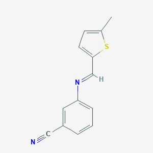 molecular formula C13H10N2S B326164 3-{[(5-Methyl-2-thienyl)methylene]amino}benzonitrile 