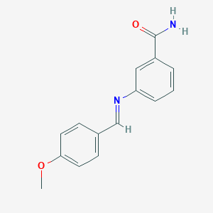 molecular formula C15H14N2O2 B326166 3-[(4-Methoxybenzylidene)amino]benzamide 