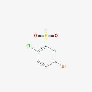 molecular formula C7H6BrClO2S B3261685 Benzene, 4-bromo-1-chloro-2-(methylsulfonyl)- CAS No. 346729-65-5
