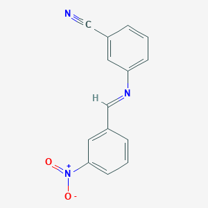 molecular formula C14H9N3O2 B326172 3-({3-Nitrobenzylidene}amino)benzonitrile 