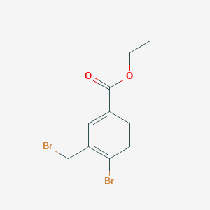 molecular formula C10H10Br2O2 B3261774 Ethyl 4-bromo-3-(bromomethyl)benzoate CAS No. 347852-72-6